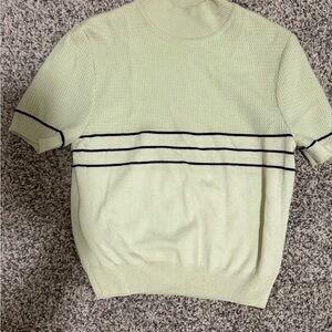 St. John Vintage light green and Black short sleeve Turtleneck Sweater